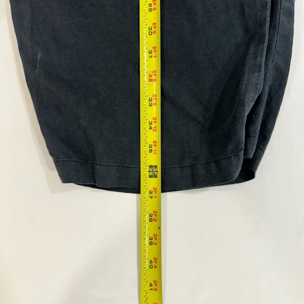 Quince 100% Linen Wide Leg Pants Womens XL Black Elastic Waist | Coastal Core